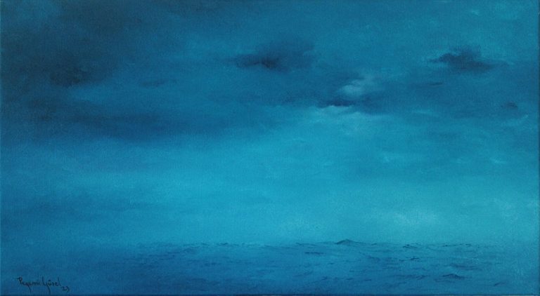 Open Sea, 38,3 x 75,5 cm (15 x 29,7 in), oil on canvas, 2023