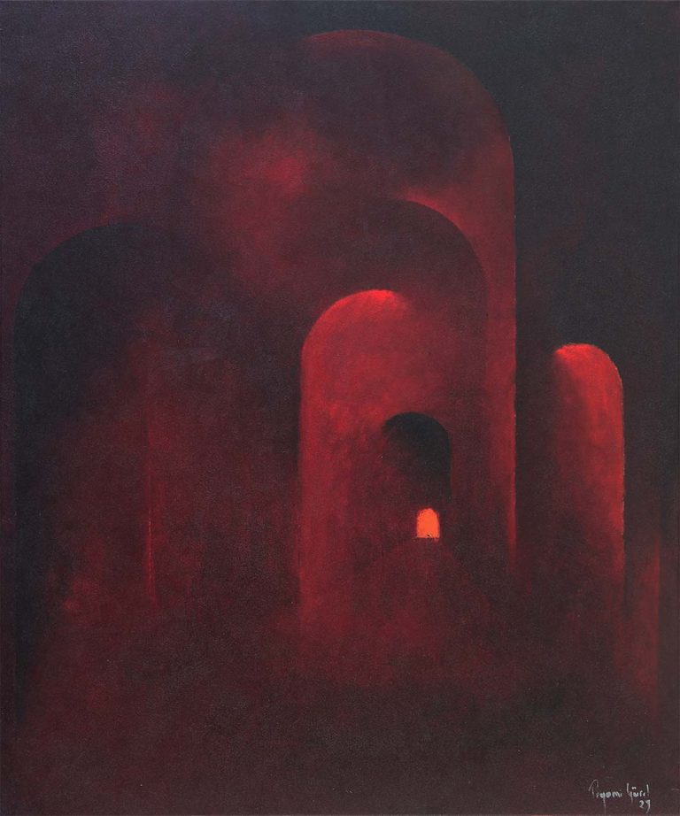 Temple, 80 x 67,5 cm (31,5 x 26,6 in), oil on canvas, 2023